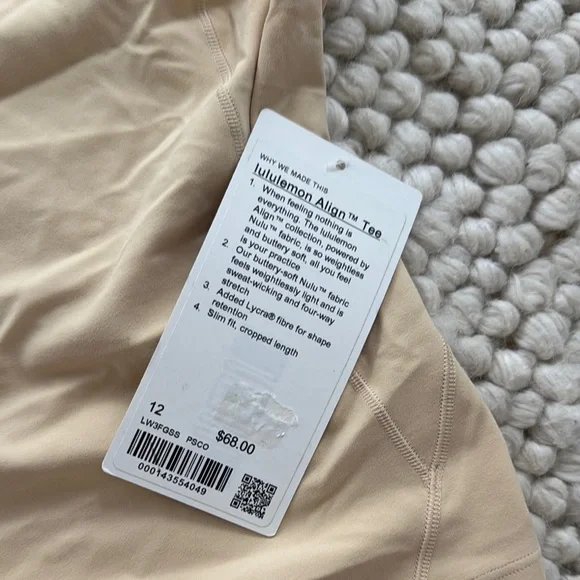 Lululemon Athletica Tan Fitted Crop Bodysuit with Cap Sleeves - Picture 2 of 3
